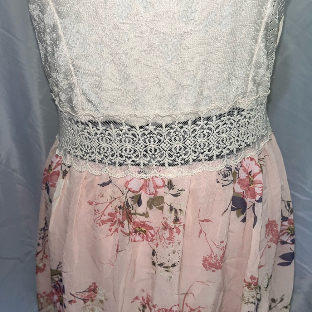 Rue21 Lace Top Floral Mini Dress With Crochet Waist Womens L Cottagecore Boho - Picture 2 of 10